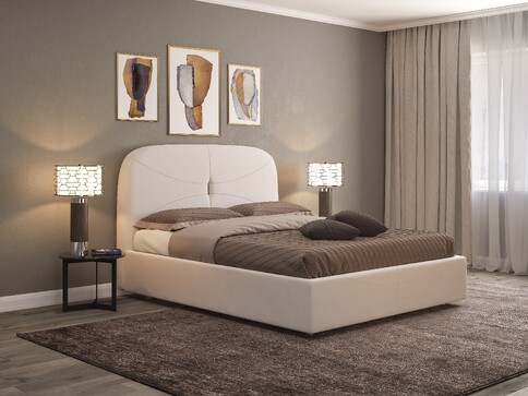 Кровать Оливия 160х200 (микровелюр серый)
