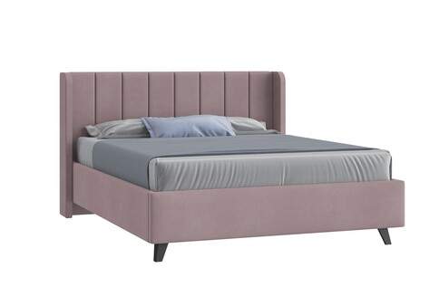 Кровать Виола 160х200 (микровелюр розовый)