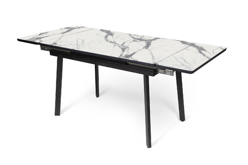 Обеденный стол Гранд 1200х800мм+300мм+300мм МДФ+HPL пластик кромка эмаль (мрамор белый)