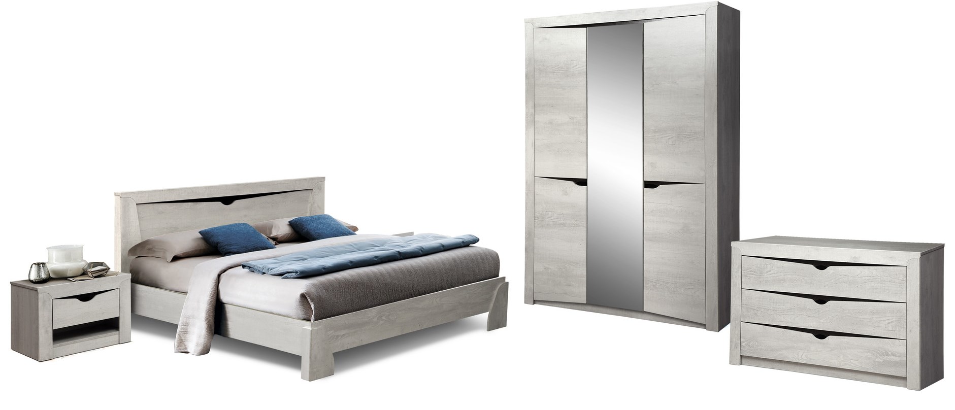 Комплект мебели для спальни Лючия 3-х дверный (бетон пайн белый/венге)