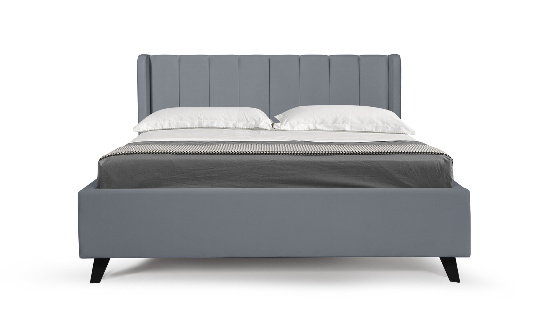Кровать Виола 180х200 (микровелюр серый)
